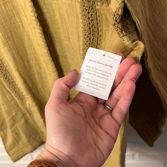 Maurie and Eve Yellow Cotton Boho Run with Me Mini Dress, Women’s Size 6 - Picture 6 of 13